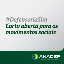 Read more about the article ANADEP receberá até o dia 1º de dezembro assinaturas para Carta Aberta para os movimentos sociais