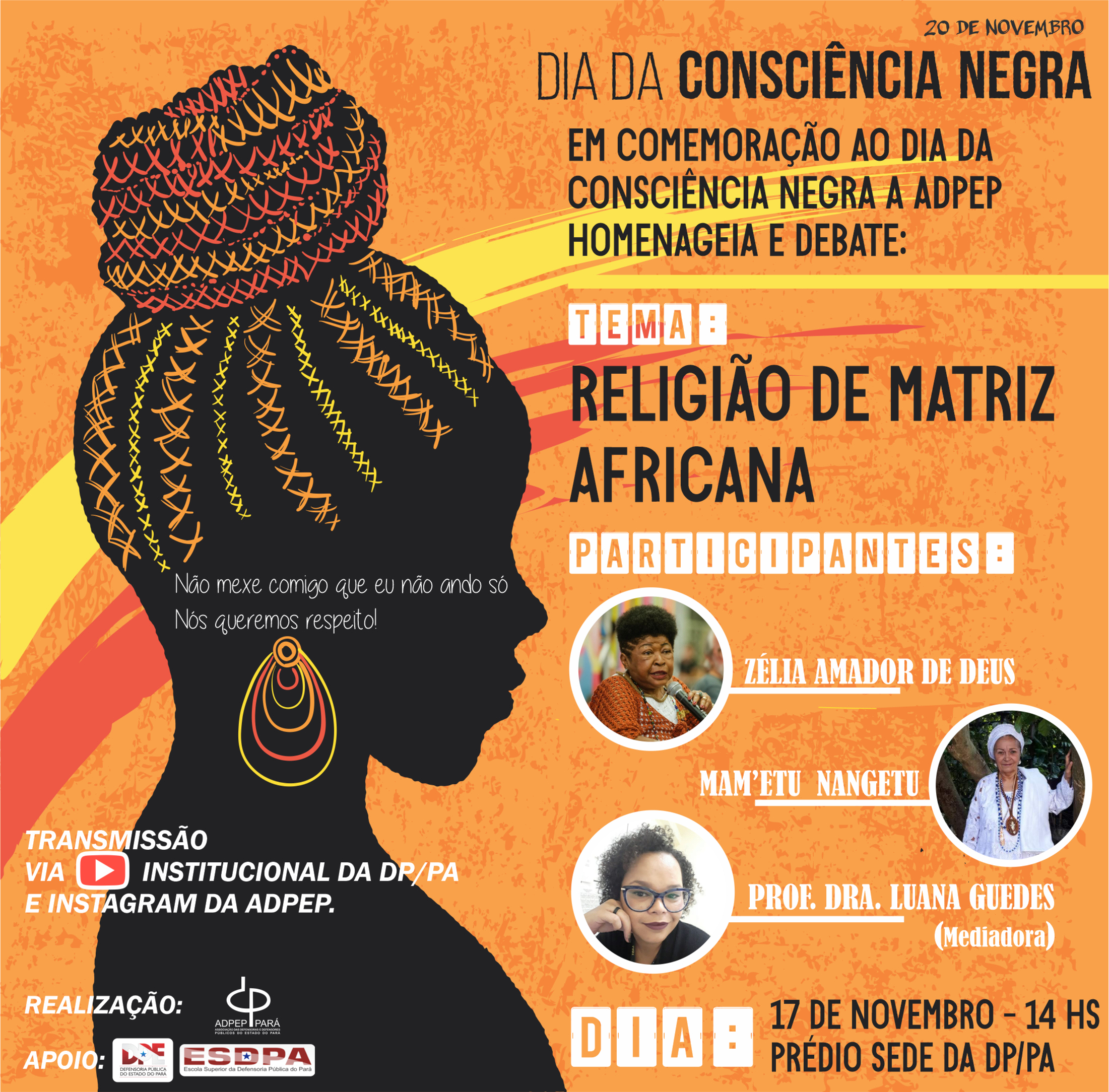 You are currently viewing ADPEP promove bate papo sobre religiões de matriz africana em comemoração ao Dia da Consciência Negra 
